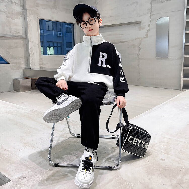 an男童秋装套装2022年新款9-12岁小男孩帅气潮流春秋两件套中大童秋季