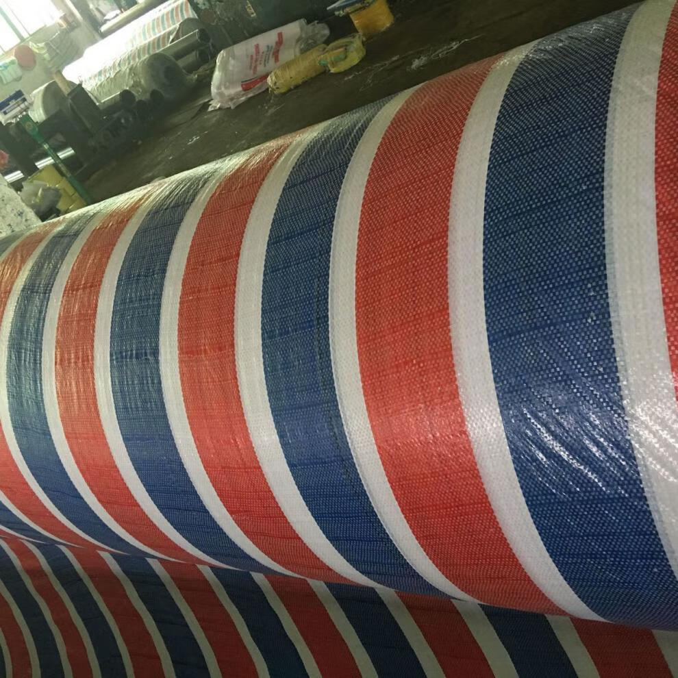 彩条布便宜彩条布一次性彩色塑料布装修用三色彩条布单膜一次性棚布薄