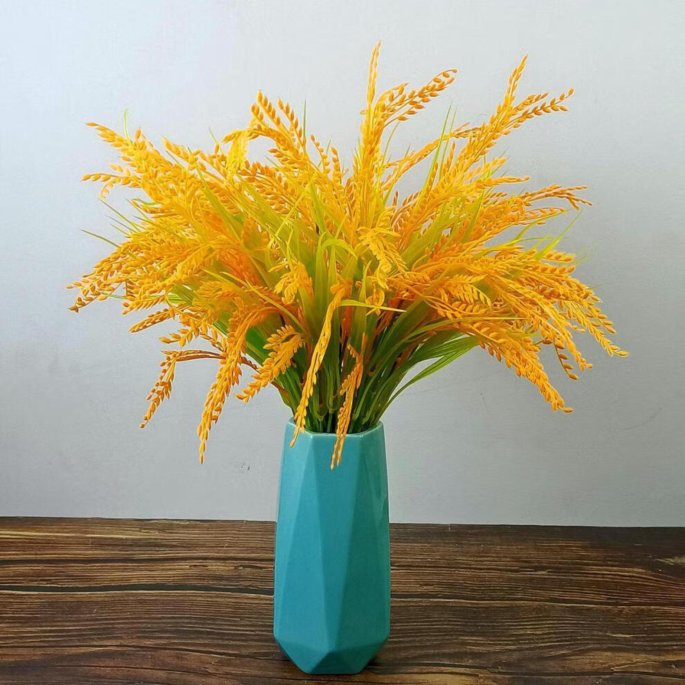 黄金麦穗带瓶 黄金麦穗客厅摆件假麦穗稻谷仿真花带花瓶套装假花塑料