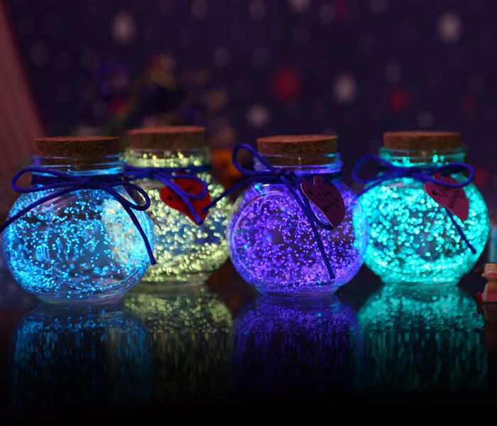 荧光星空瓶玻璃瓶漂流瓶幸运星瓶折星星纸装星星瓶管子新扁鼓大号蓝色