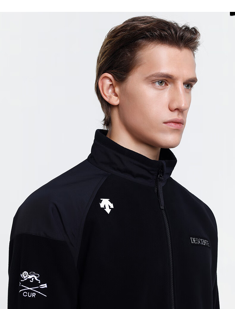 descente迪桑特 剑桥大学赛艇队 男子抓绒保暖针织外套 藏青色-nv l