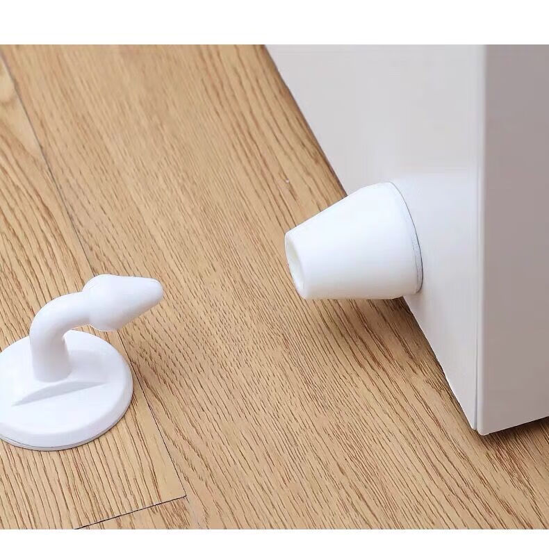 门吸硅胶防撞门挡免打孔地吸防撞器吸门器防撞垫墙装款经典米白色静音