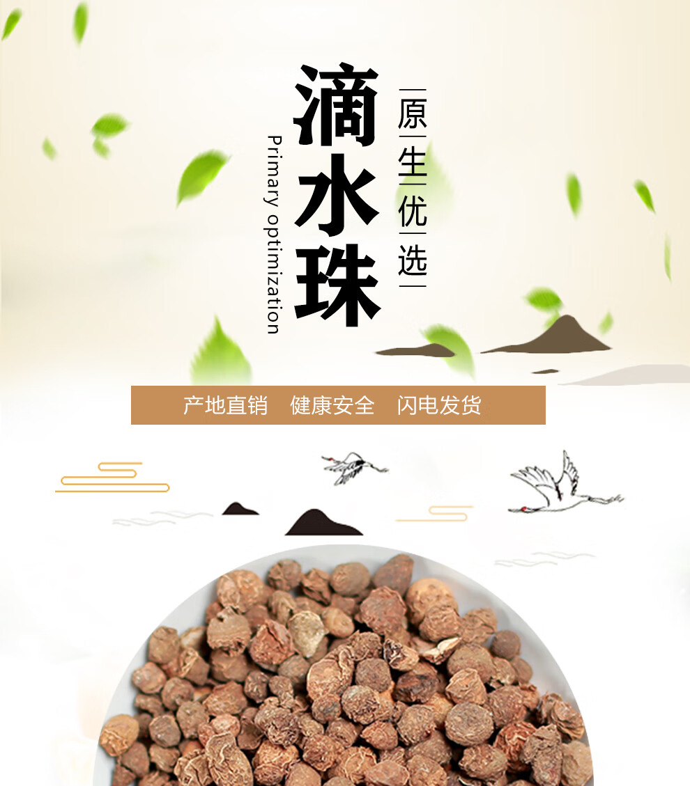 北京同仁堂滴水珠中药材店铺500g散装易一面锣一粒珠