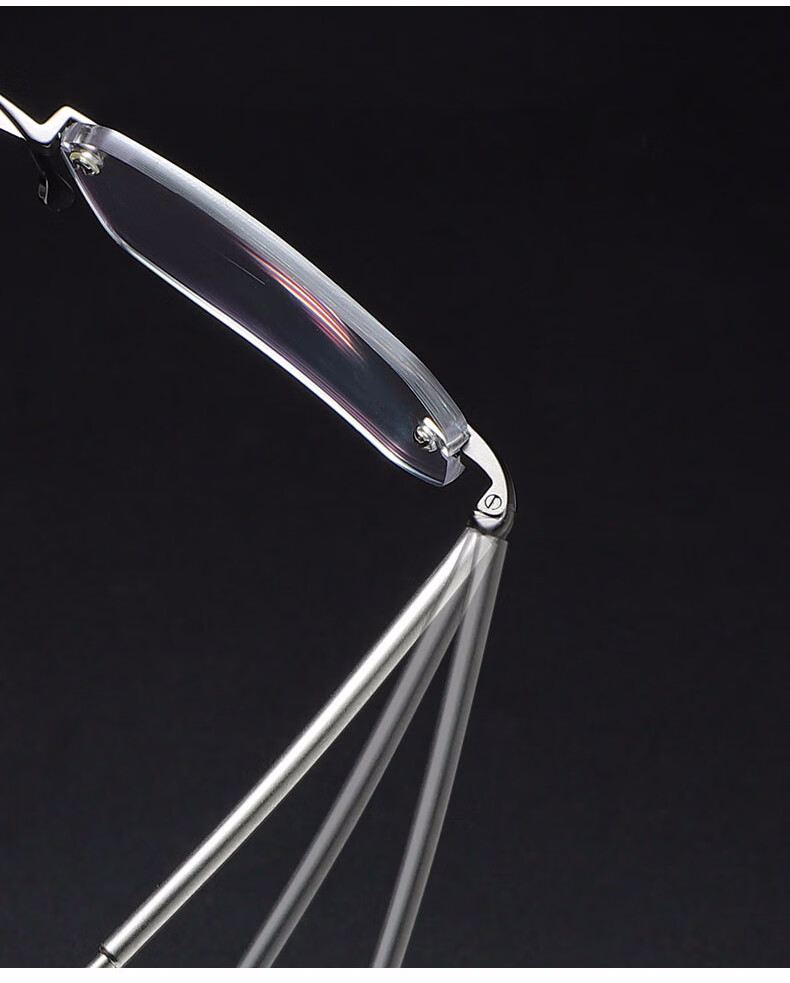 防蓝光老花镜男轻迷你无框小框折叠老化老人眼镜女伸缩镜腿枪色100度