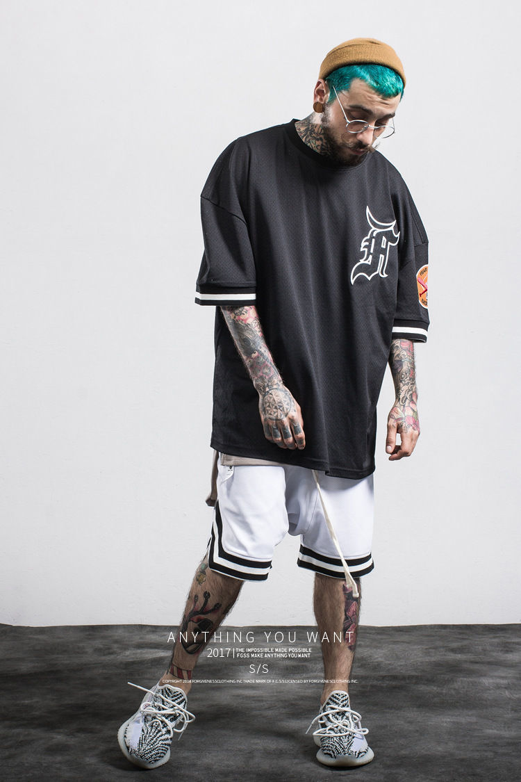 黑泽木新款美式短裤美式嘻哈潮牌短裤男夏季大码宽松运动高街五分裤