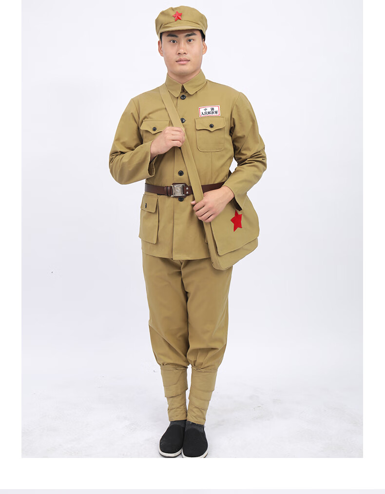 抗美援朝服装中国人民志愿服装影视服列宁抗战服1土黄色男款志愿军155