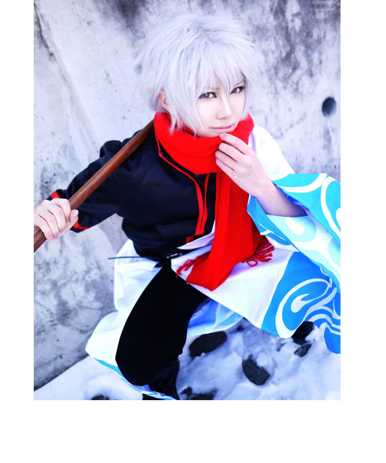 支持鸿星尔克银魂cos坂田银时银桑cosplay服装动漫衣服现货假发洞爷