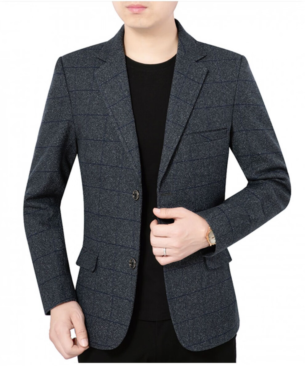 (tucano)春秋小西装男中年休闲单西服爸爸秋冬外套商务正装秋季上衣