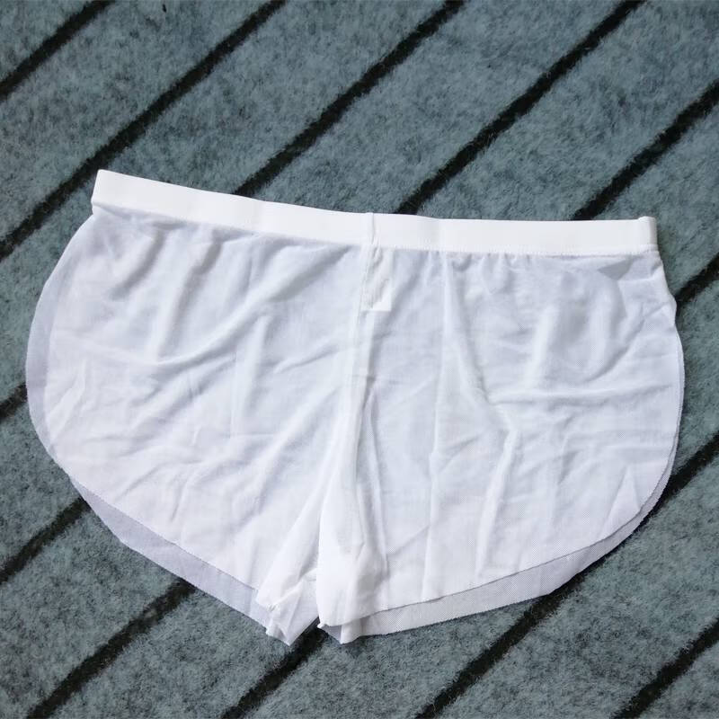 浪莎网纱丝滑透明男士内裤家居网眼阿罗裤凉爽睡衣睡裤男短裤头底裤衩