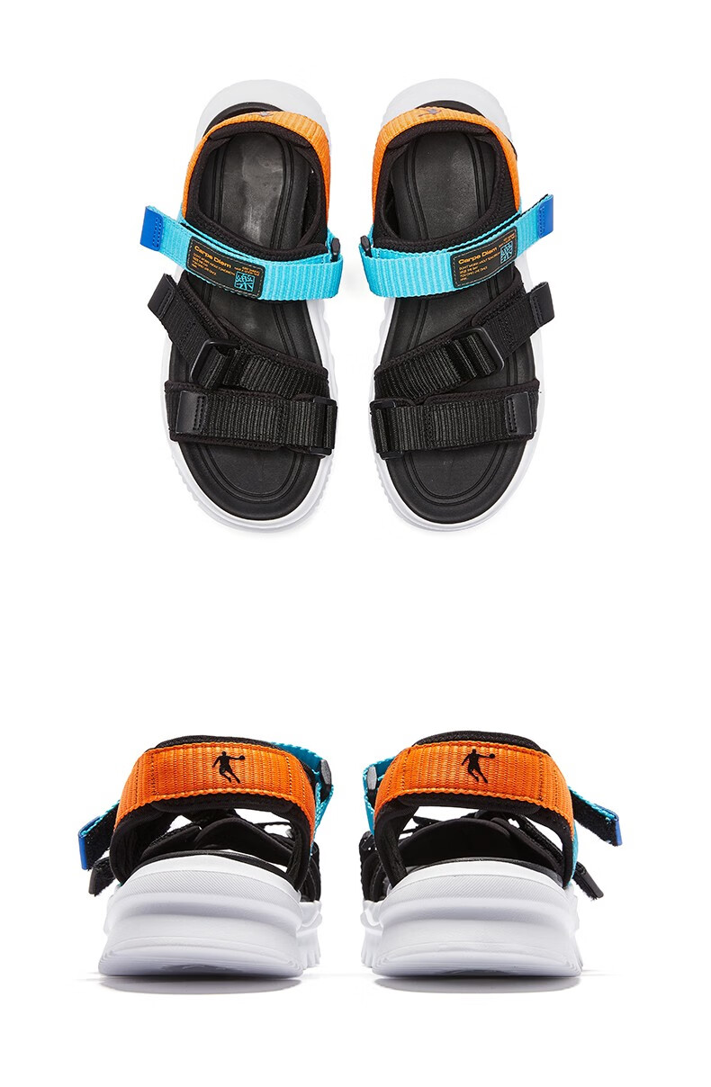 乔丹运动凉鞋男鞋2022夏季新款轻便透气户外沙滩鞋官方旗舰网店黑色44