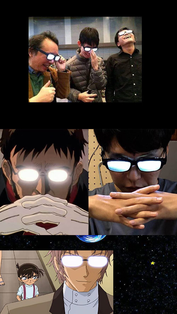 搞怪眼镜生日眼镜搞笑cosplay柯南同款led彩色发光亮眼镜中二玩具蹦迪