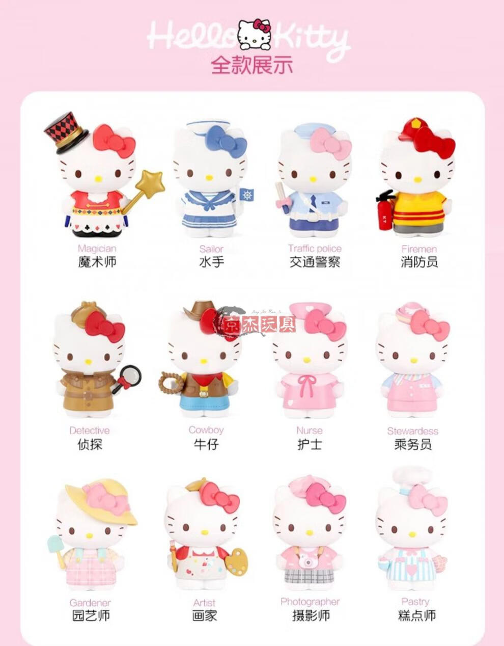 popmarthello kitty凯蒂猫盲盒一套全套摆件少女公仔