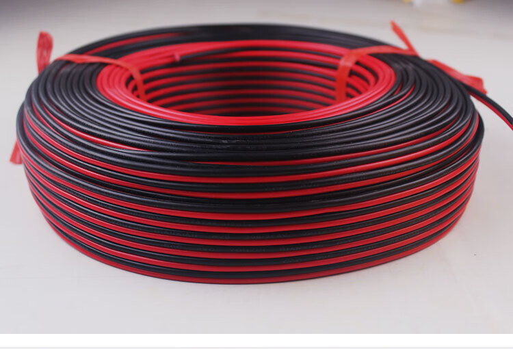 叠米 电线软线2芯纯铜rvb家用红黑平行线0.75/1/1.