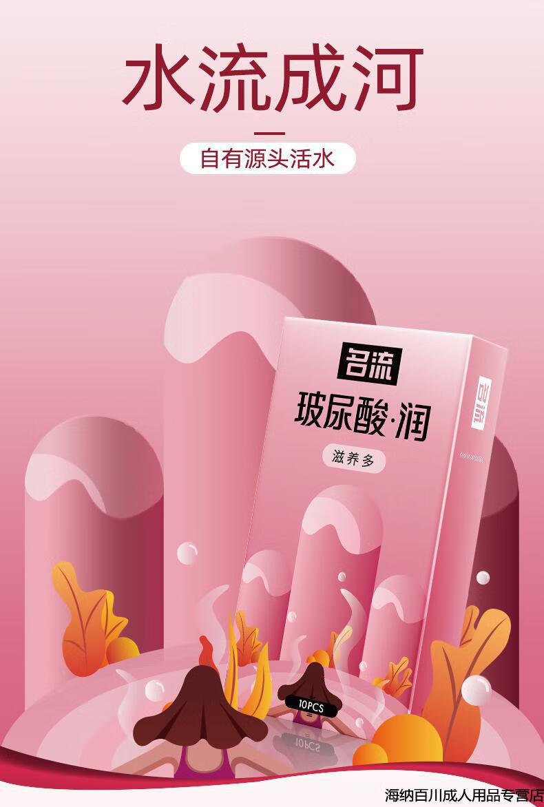 名流玻尿酸避孕套润滑油套装水多多安全套凸点g大颗粒夫妻房事用品性