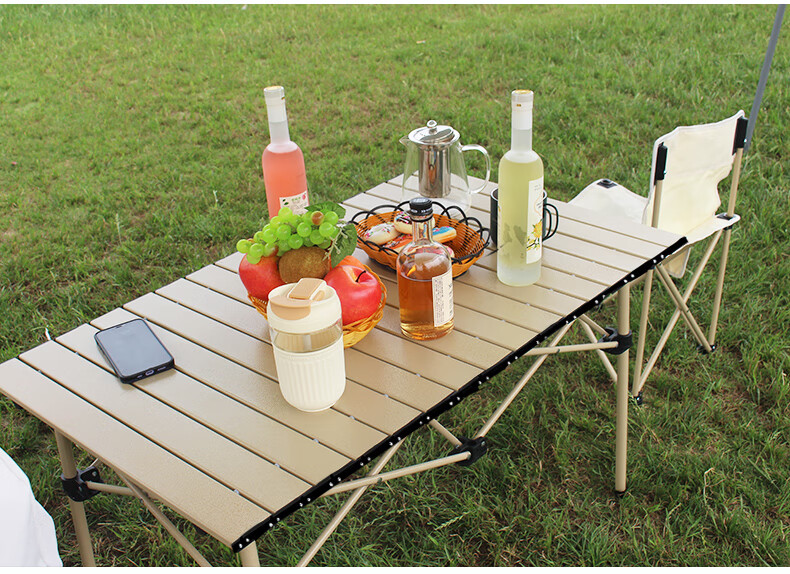 户外折叠桌椅便携式套装露营野炊野营烧烤野餐铝合金蛋卷桌子车载自驾