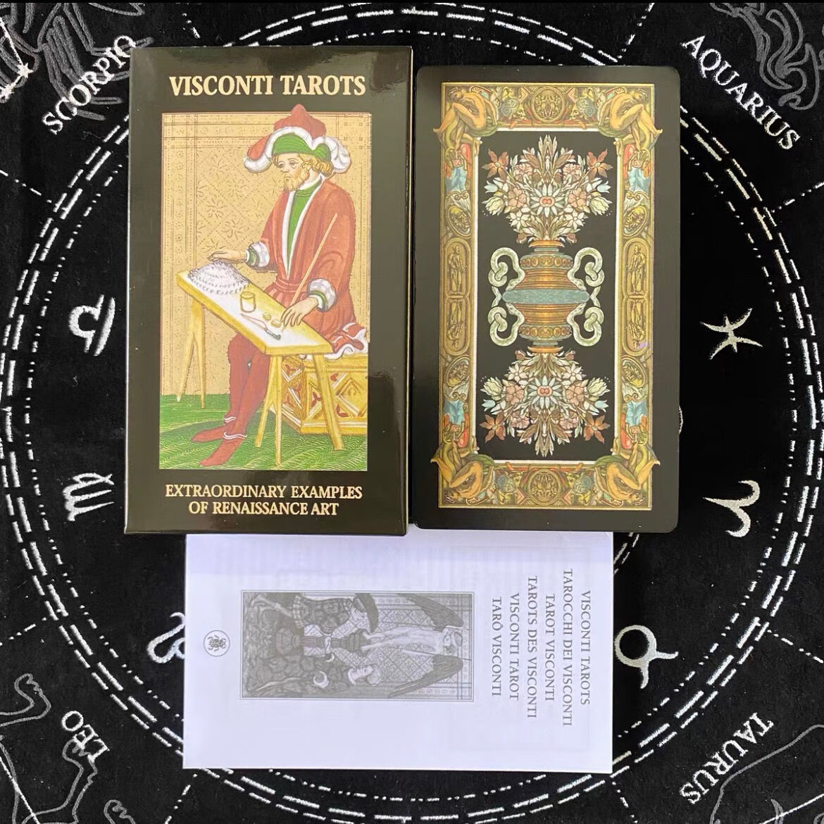 尼奥奈格 12x7cm维斯康提塔罗牌有英文纸质说明 visconti tarot英文