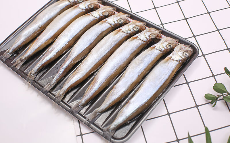 新鲜速冻满籽多春鱼带籽全籽深海海鲜盘装等柳叶鱼烧烤 盒装10盘80条1