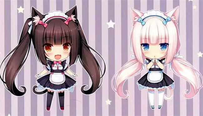 万代(bandai)猫娘乐园女仆巧克力与香子兰猫合集香草站姿泳衣水着摆件