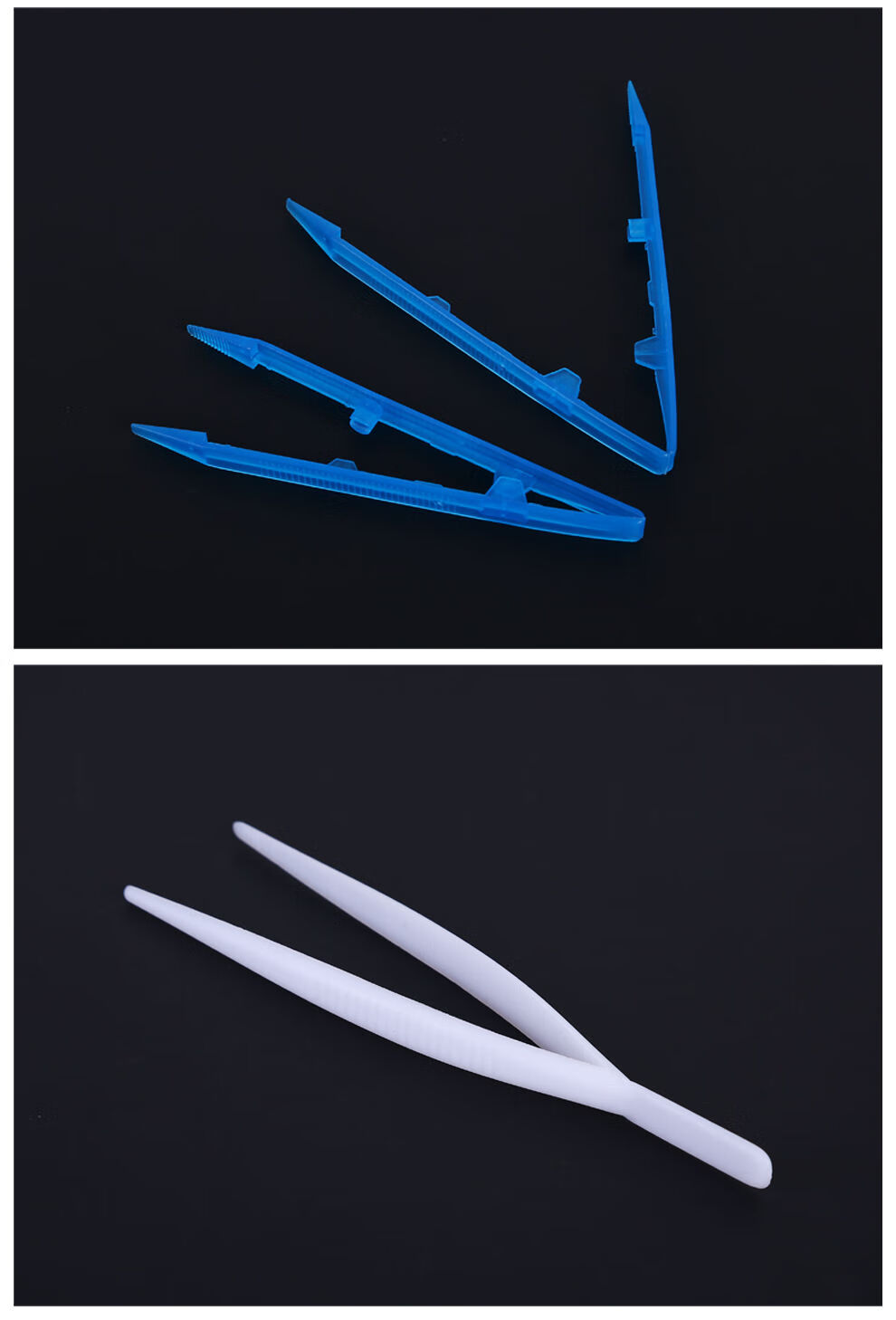 100只一次性使用镊子换药夹子敷料消毒塑料夹子无菌医用白色2支