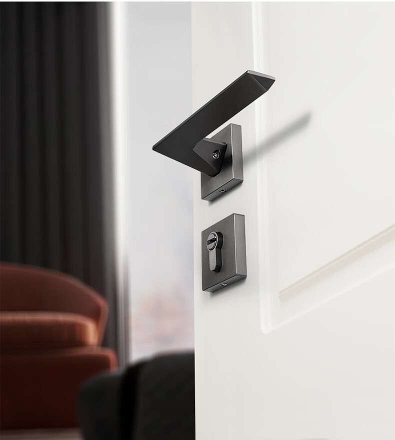 门锁室内卧室自吸 莫西卡磁吸门锁室内卧室分体锁木门自吸磁性北欧