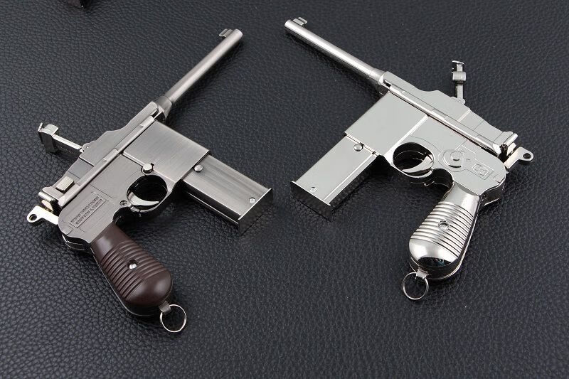05毛瑟m1932全金属仿真模型驳壳枪收藏爱好不可发射儿童玩具 金色20cm