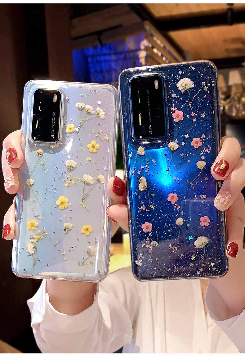 铂瑞泰闪粉华为p40pro手机壳网红限量版p40透明全包防摔5g软硅胶个性