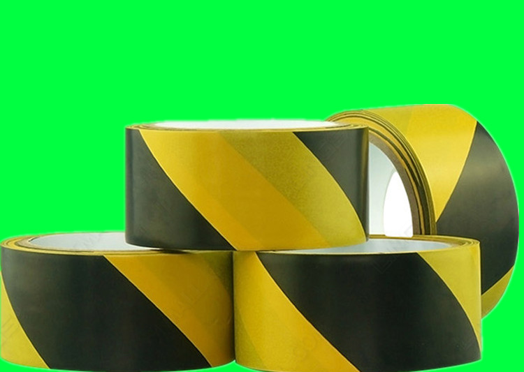 黄黑警示胶带 道路标识胶带 地板胶带 地面划线胶带 48mm*10米 1卷