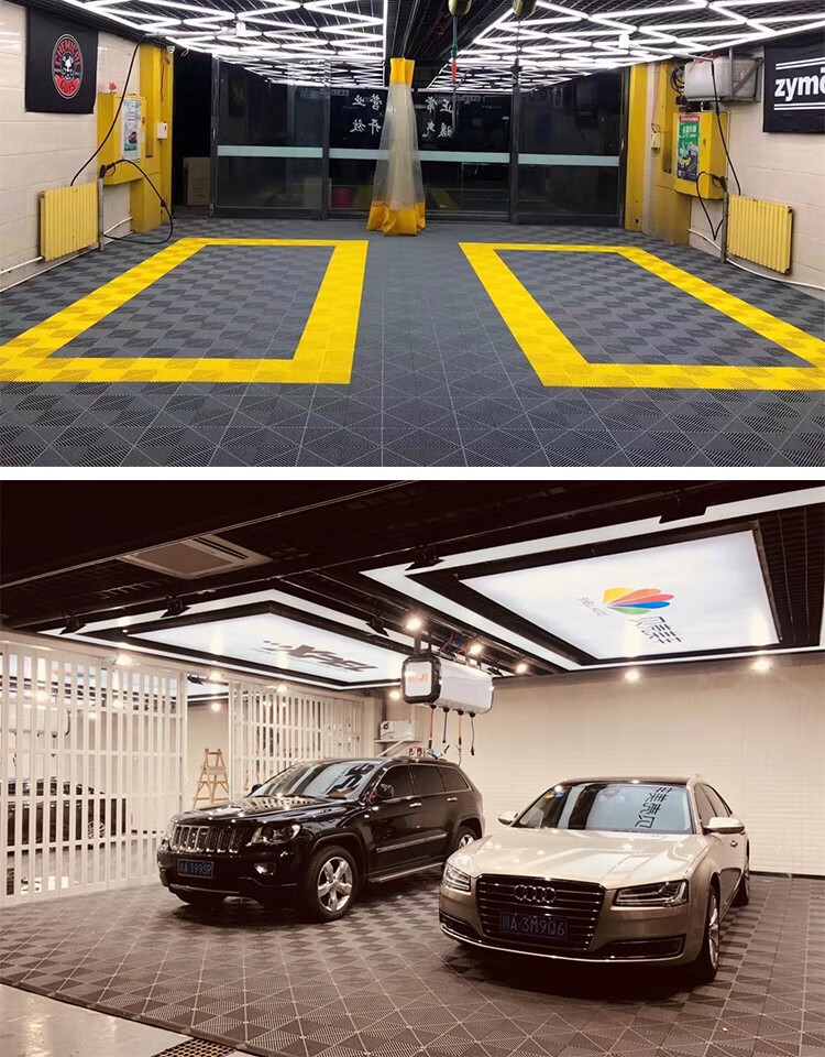 京选品质洗车店加强防滑拼接格栅洗车房店地格栅板免挖槽地板塑料拼接