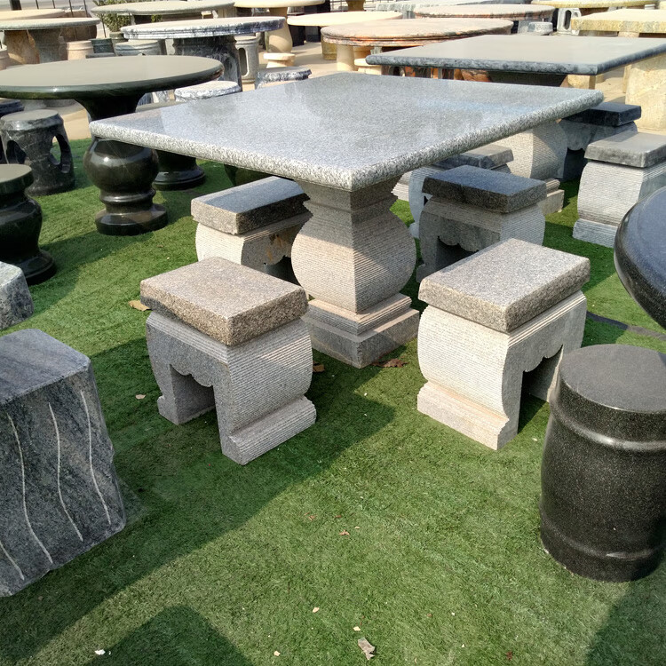 石桌石凳庭院石桌天然花岗岩石桌石凳庭院花园别墅户外石桌公园家用