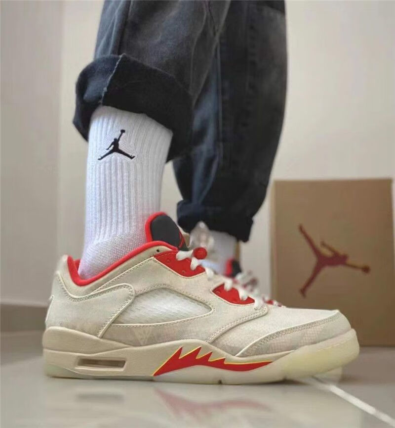 aj5撕撕乐低气垫跑步鞋男女同款中国年经典轻便学生运动鞋 低5撕撕乐