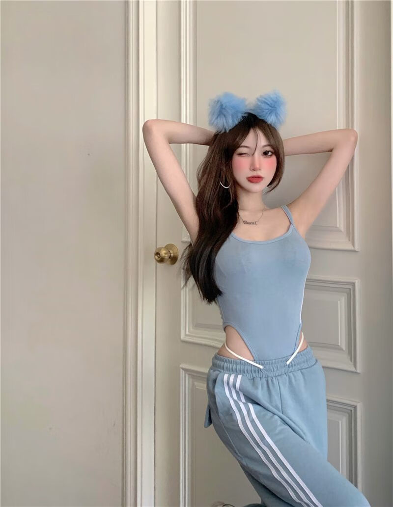 连体衣背心女性感吊带小背心女夏季ins潮不规则性感辣妹粉色紧身外穿