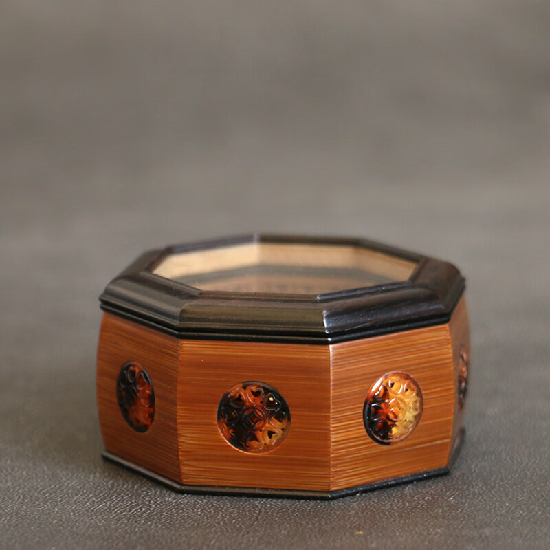 狮子头 名家张圣林精制老玉竹万体虫蛉盒八角形竹蛉黄蛉鸣虫盒老竹制