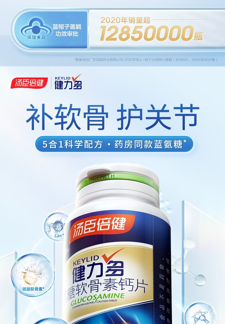 发140片汤臣倍健健力多氨糖软骨素钙片100片氨糖100片