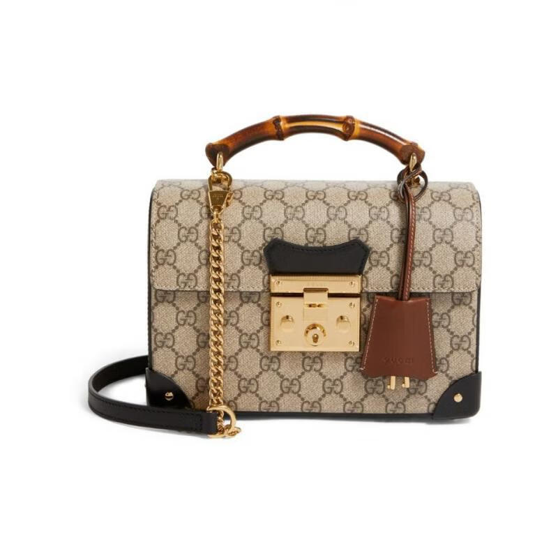gucci古驰手提包女士gg 挂锁单肩包代购 beige os