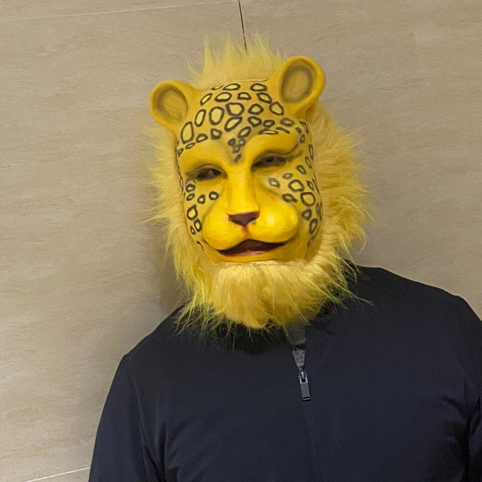 金钱豹头套西游记搞怪可爱豹子头套抖音网红头像胶皮面具聚会道具舞台