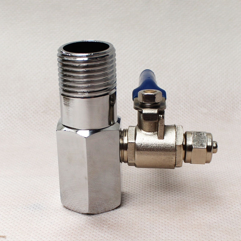 净水器配件接头 进水铜三通3通4转2不锈钢球阀4变2阀门 两头4分,中间