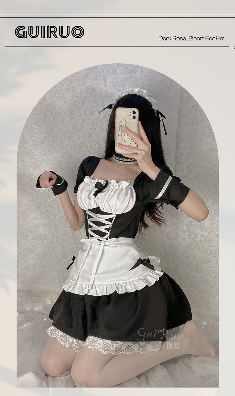 瑰若女生洛丽塔制服诱惑套装二次元cos情趣内衣性感女仆装绑带sm角色