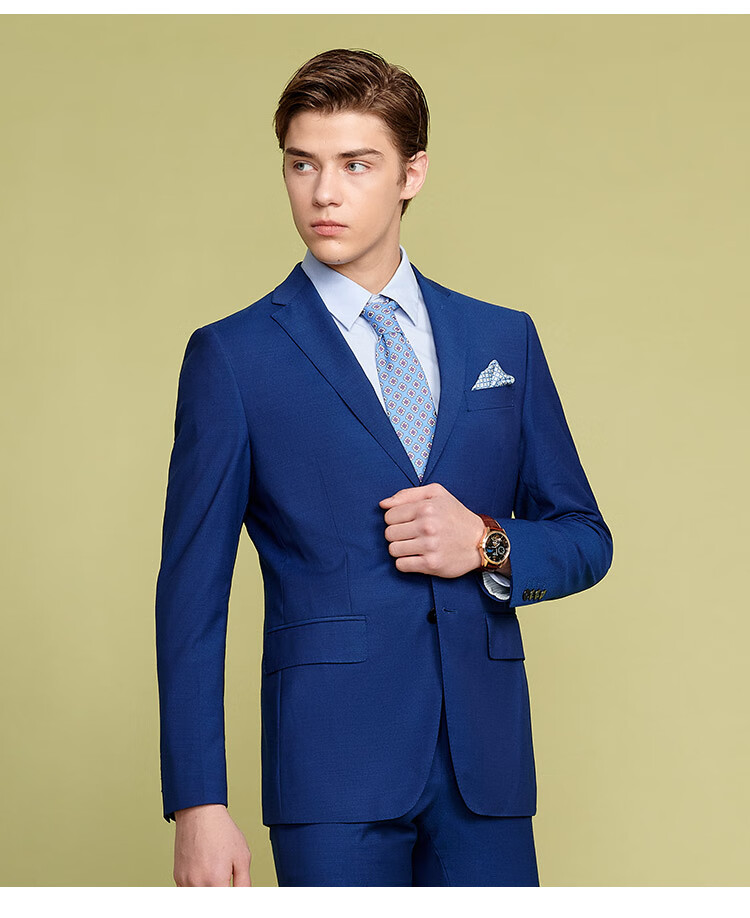 jodoll乔顿西服套装男士商务正装平驳领修身羊毛职业上班西装裤子深