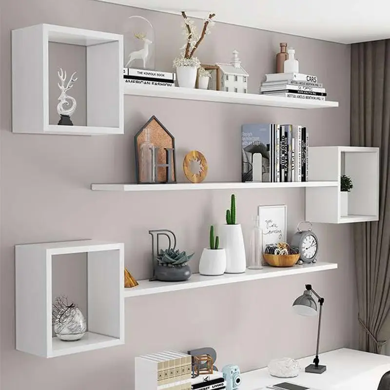 Shelf Wall Free Punching Mounted Cabinet Bedroom Creative Lattice Home - Wall Mounted Storage Cabinets For Bedroom