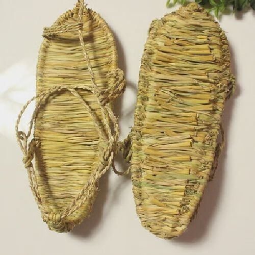 恬弯广西桂林手工草鞋男女夏季农家编织鞋透气道具装饰舞台演出l6厘米