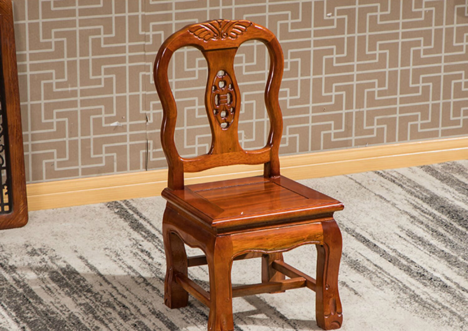 实木小椅子靠背椅儿童矮墩小板凳红木婚庆椅家用客厅茶几凳子孙凳