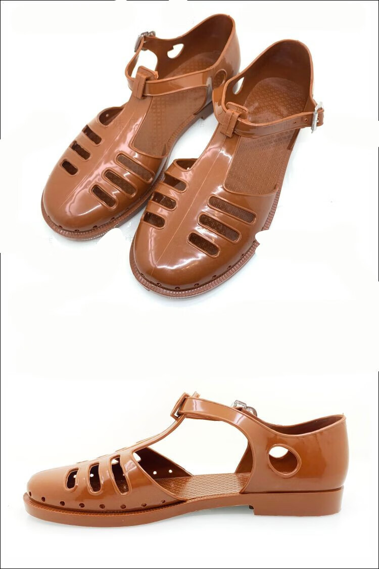 猪笼鞋款军工凉鞋男士老兵复古解放胶鞋战地塑料越南夏季猪笼鞋包头