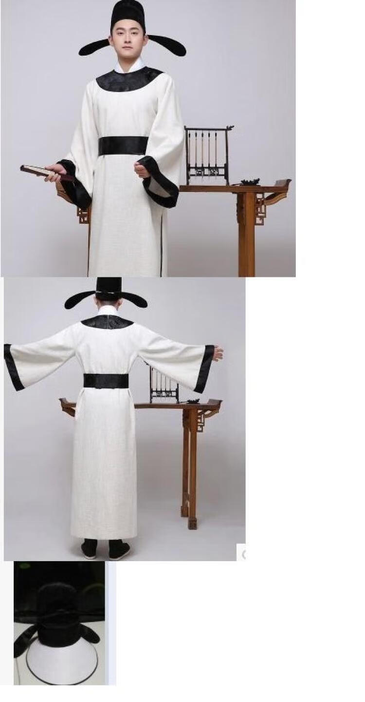 诗人服装圆领袍唐代古装男李白杜甫诗人服装端午节屈原书生话剧 如图