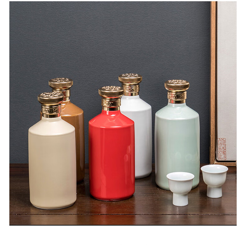 散酒容器景德镇陶瓷酒瓶泡酒壶酱酒瓶一斤装白酒密封家用酒壶酒坛酒杯