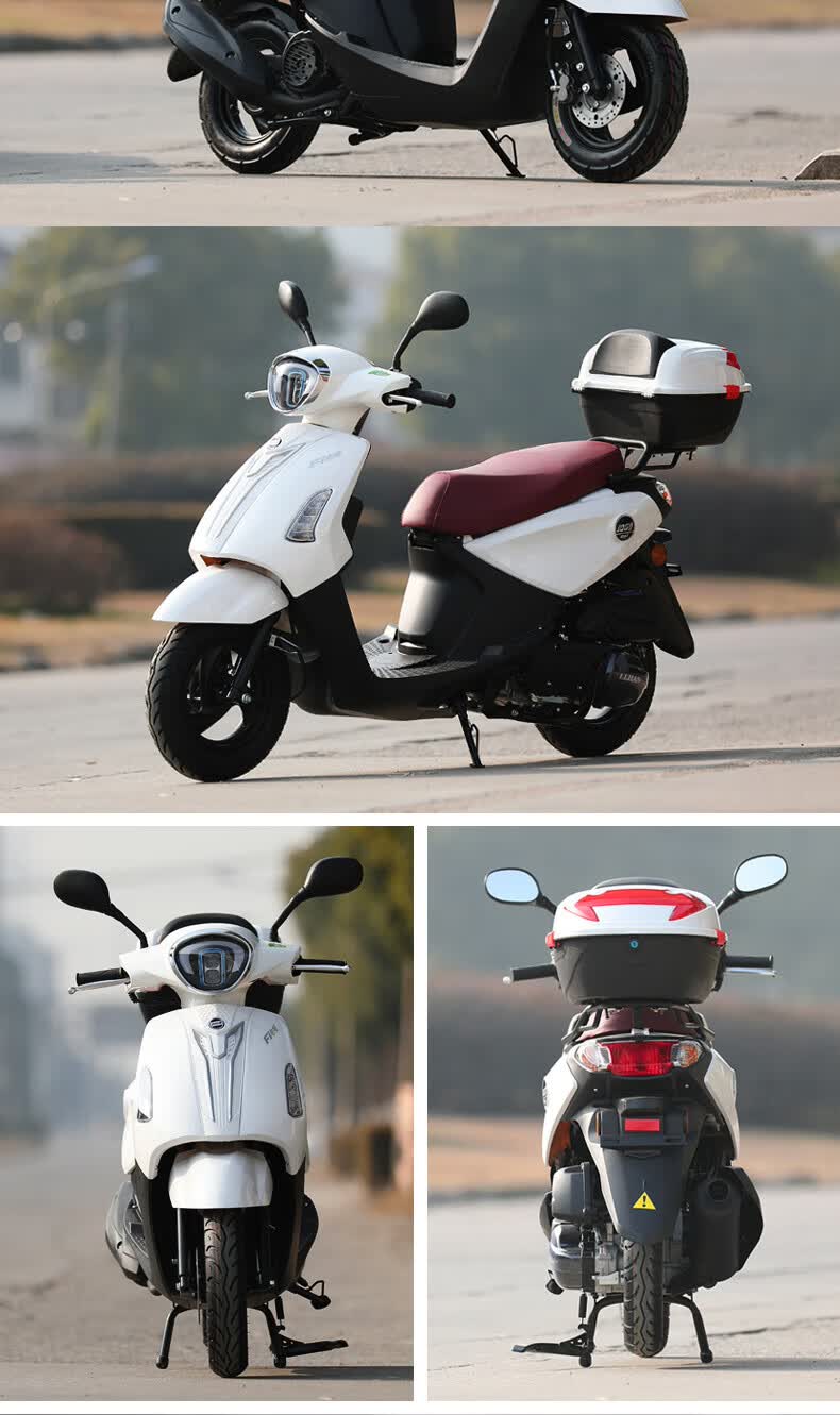 全新款巧格三代踏板摩托车国四电喷可上牌125cc整车外卖省油代步 蓝色