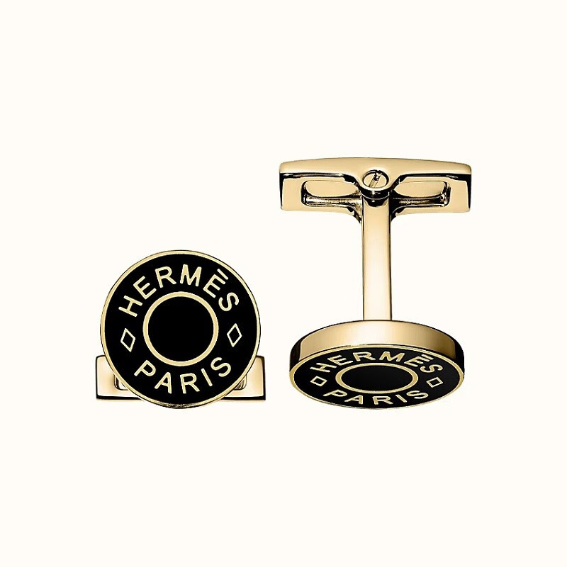 【礼物推荐】hermes/爱马仕男licol 2袖扣袖口漆艺金属袖扣镀金金属