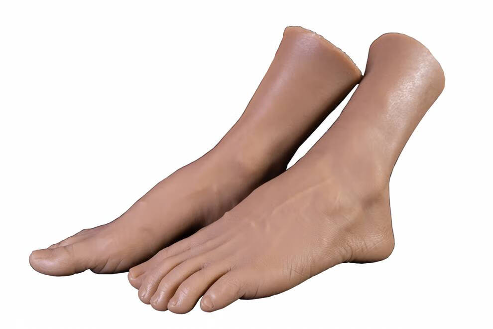 足模46码男人脚模型白袜子运动体育仿真足模脚模帅脚帅哥假脚一只脚