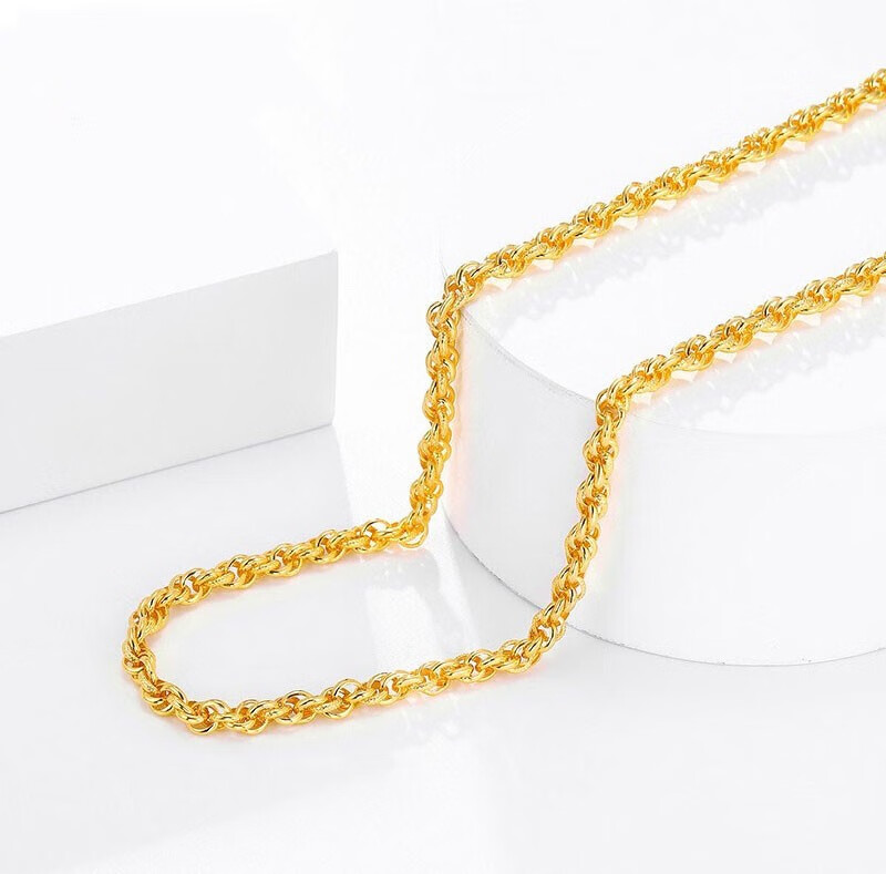 凤雅集珠宝圆泰国黄金龙头项链男霸气时尚龙须泰国链男款老板大金链