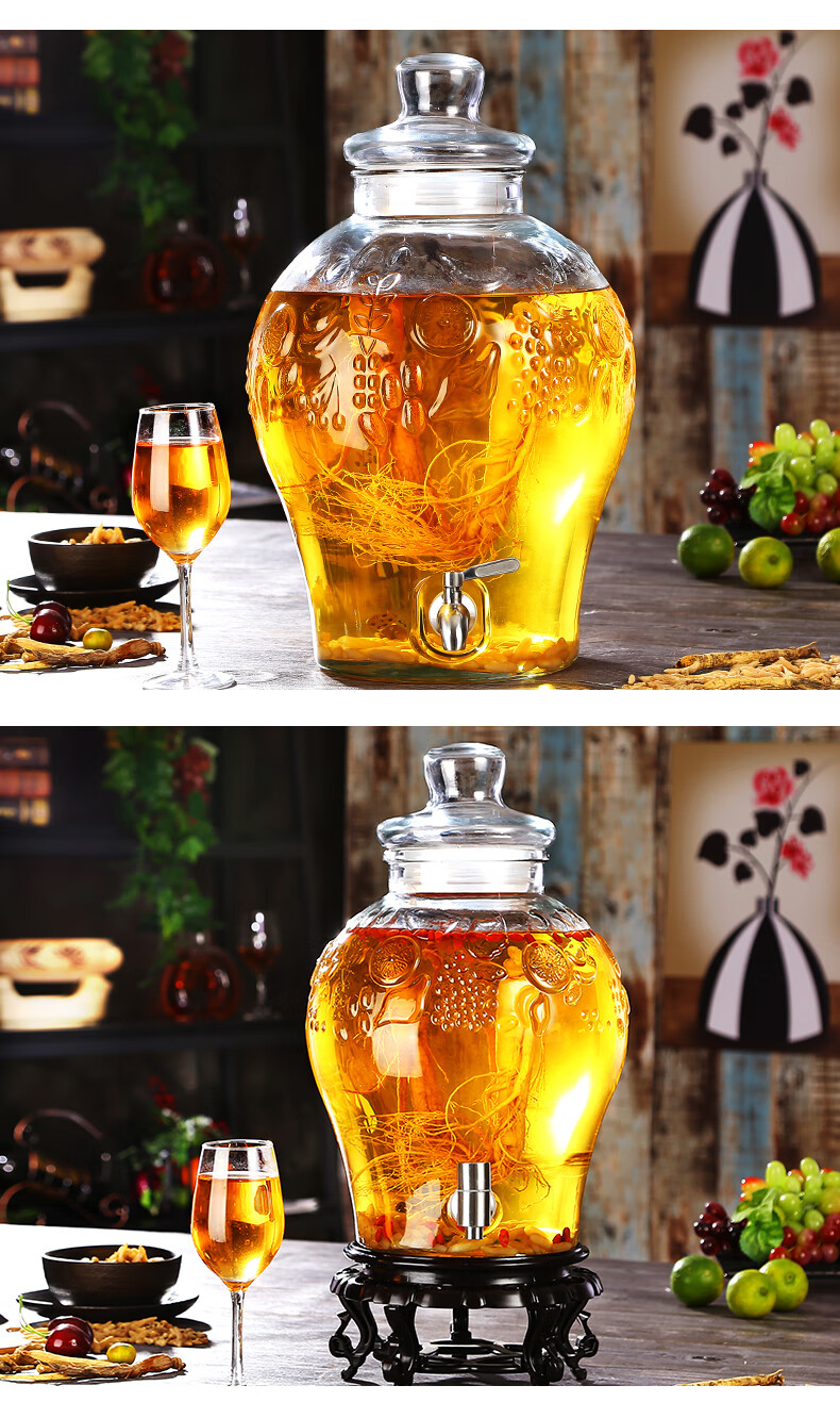 【品质好物】酿酒酒坛子泡酒玻璃瓶泡酒坛子玻璃带龙头家用密封罐酒瓶