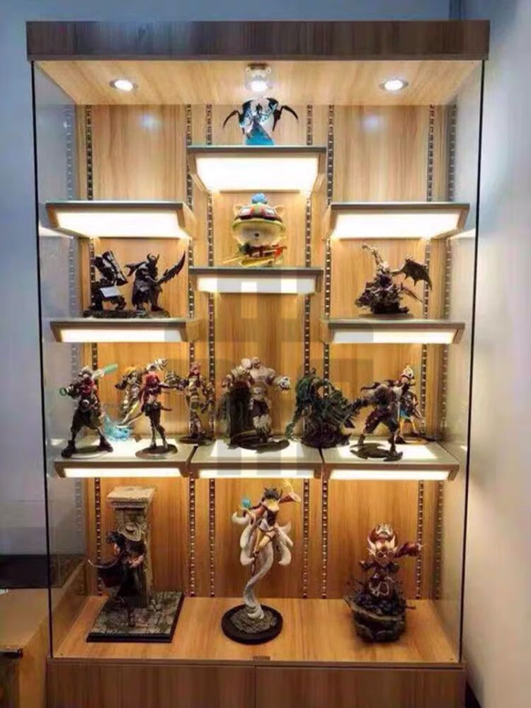 雄卓手办展示柜家用实木小型玻璃门动漫模型奖杯展柜带灯产品橱窗柜子